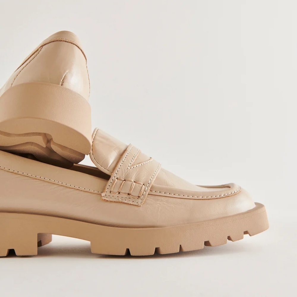 Dolce vita Elias patent crinkle leather loafers